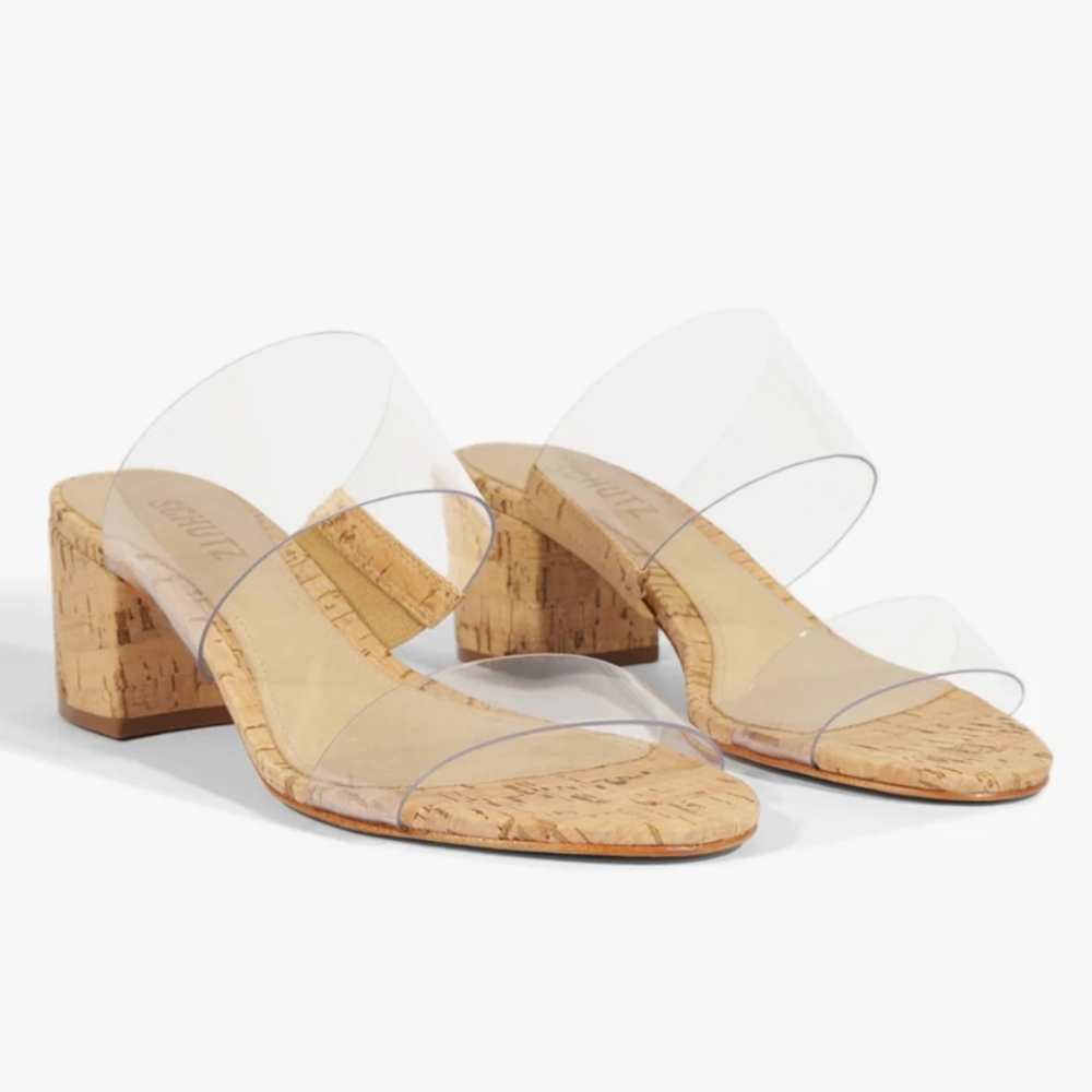 SCHULTZ VICTORIE CORK Block Heels Size 6.5